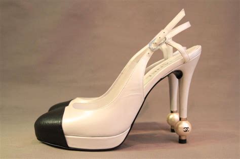 chanel white pearl heels|Chanel high heels shoes.